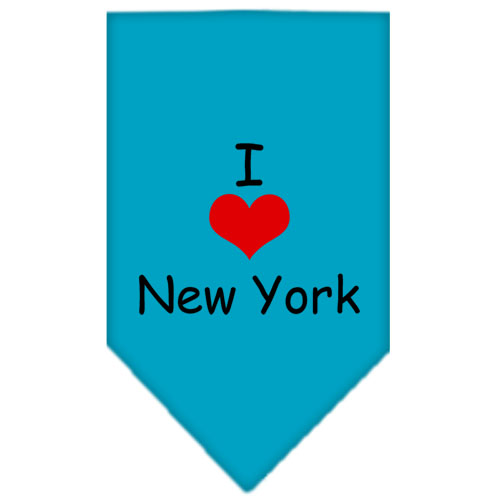 I Heart New York Screen Print Bandana Turquoise Large